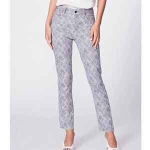 NWT PAIGE Hoxton Slim Snakeskin Jeans Periscope Viper 26
